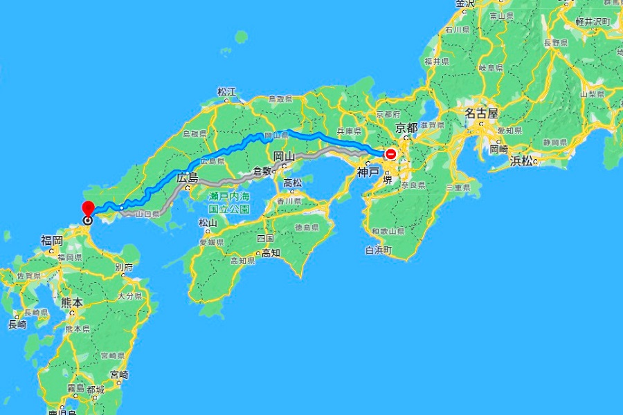 中国自動車道の概略図（画像：（C）Google）