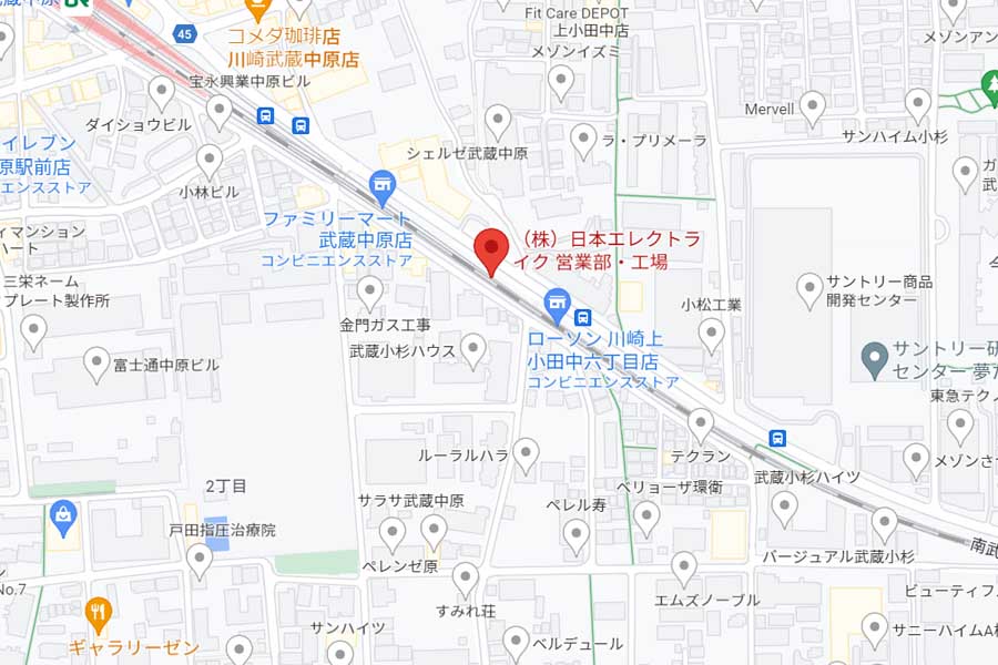 神奈川県川崎市にある日本エレクトライクの本社（画像：(C)Google）