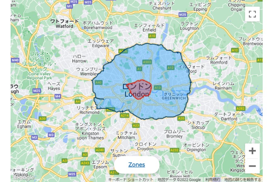 現在の超低排出ゾーン（ULEZ）（画像：ロンドン市）