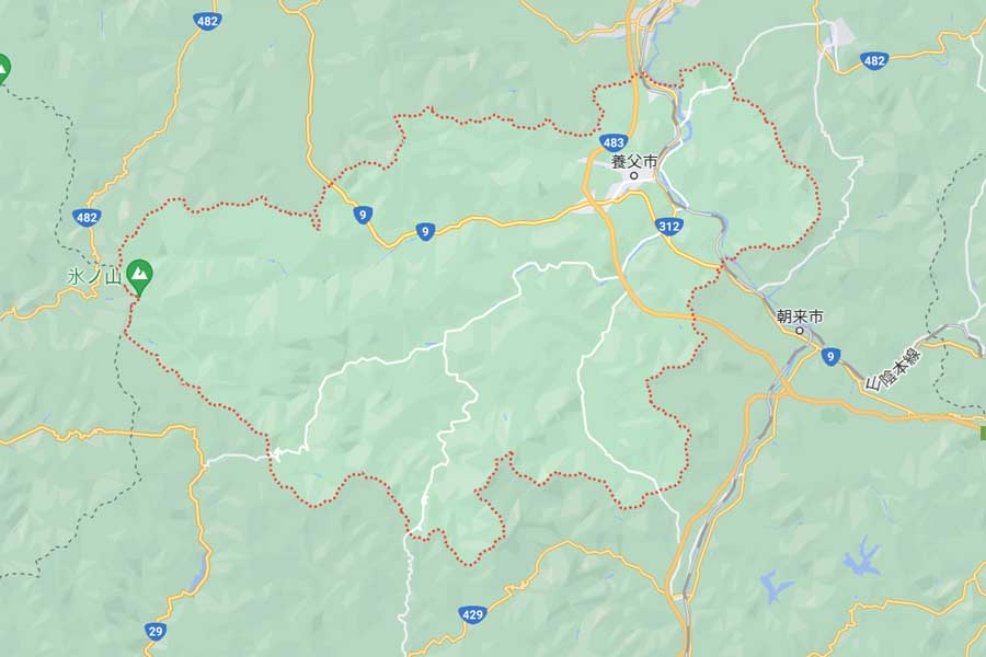 兵庫県養父市（画像：(C)Google）