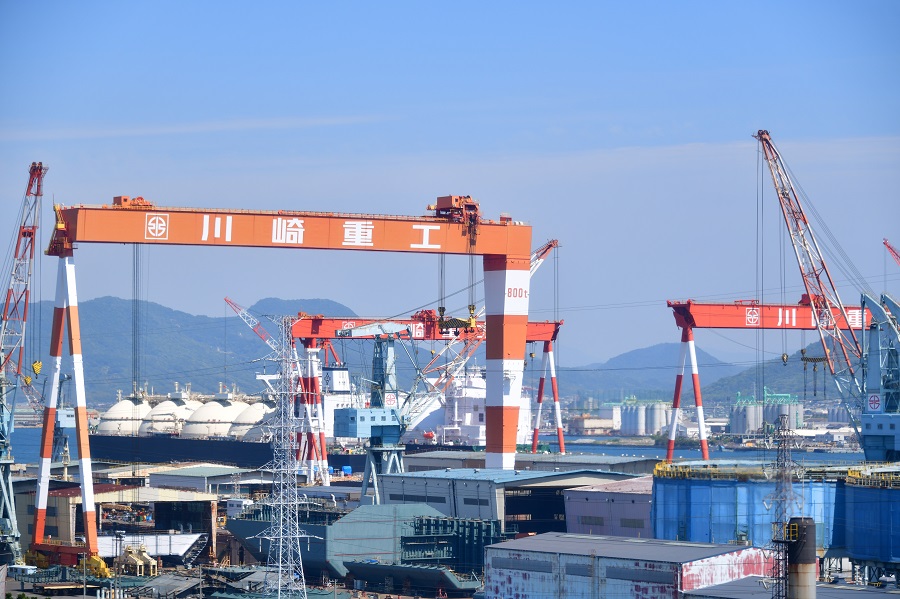 川崎重工業はENEOSオーシャンや日本郵船からアンモニアを輸送できるVLGCを受注した（深水千翔撮影）。