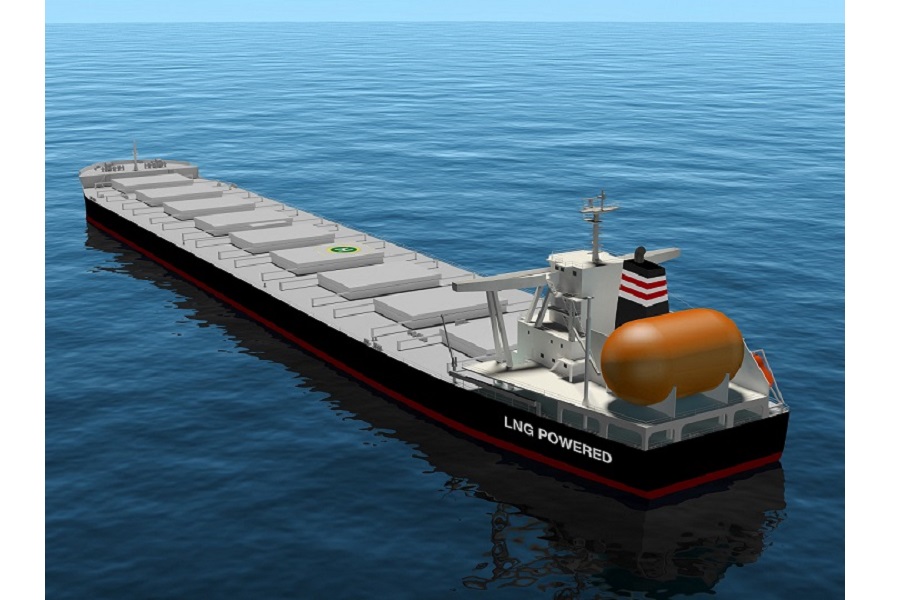 LNG燃料ケープサイズバルカー（画像：日本郵船）。