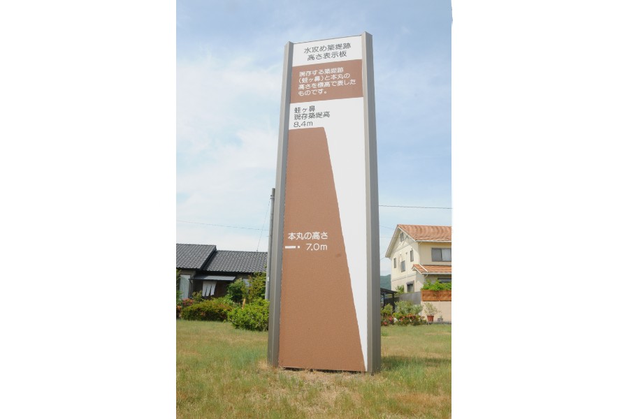 水攻めの高さ表示板（画像：Merkmal編集部）