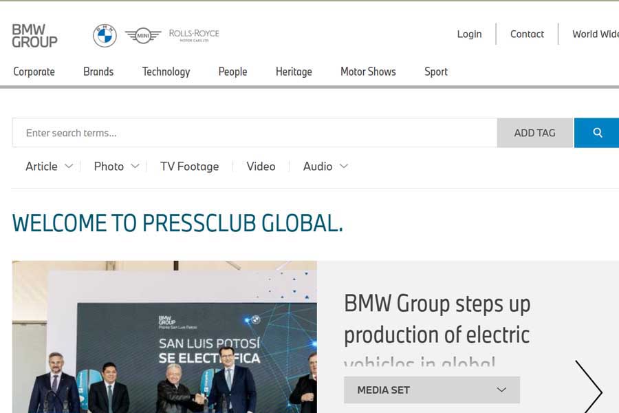 BMWのウェブサイト（画像：BMW）