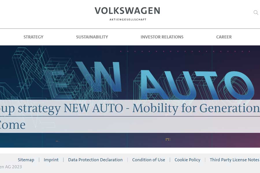 フォルクスワーゲンのウェブサイト(画像:フォルクスワーゲン)