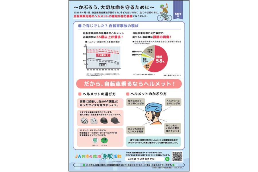 動画のポイントをまとめたチラシ（画像：JA共済連）