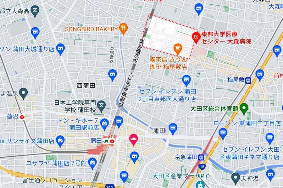 大田区大森西7丁目（画像：(C)Google）