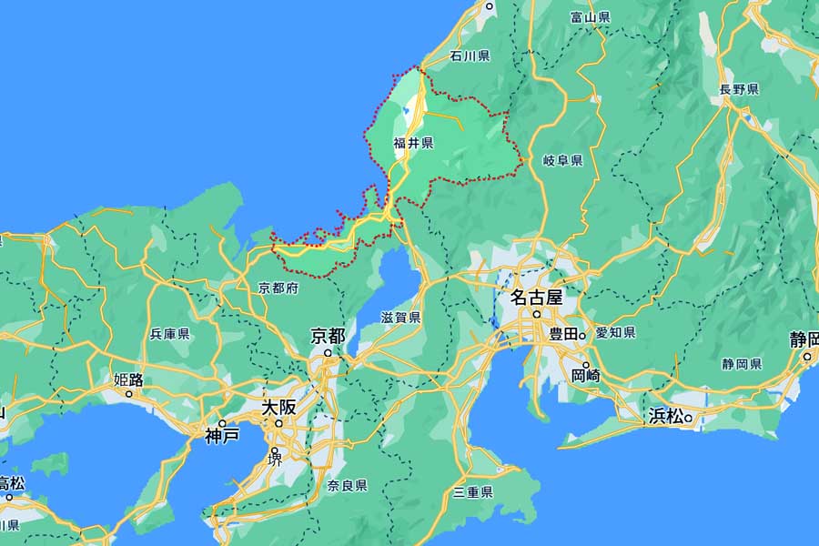 福井県(画像:(C)Google)