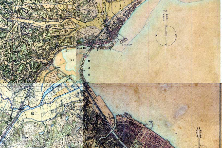 1881（明治14）年頃の横浜の地図（画像：国土地理院）