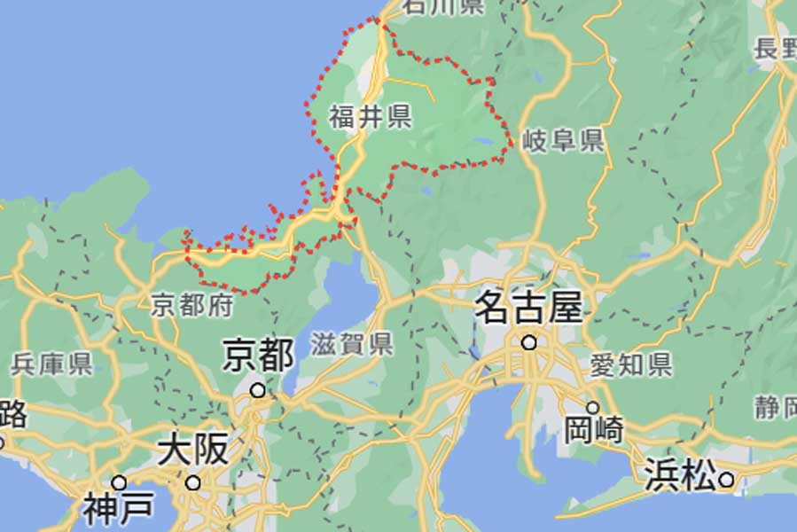 福井県（画像：(C)Google）