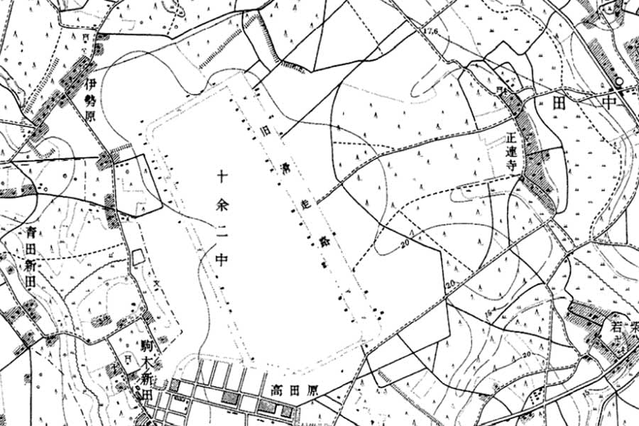 1950年頃の旧鹿児島空港の地図（画像：国土地理院）