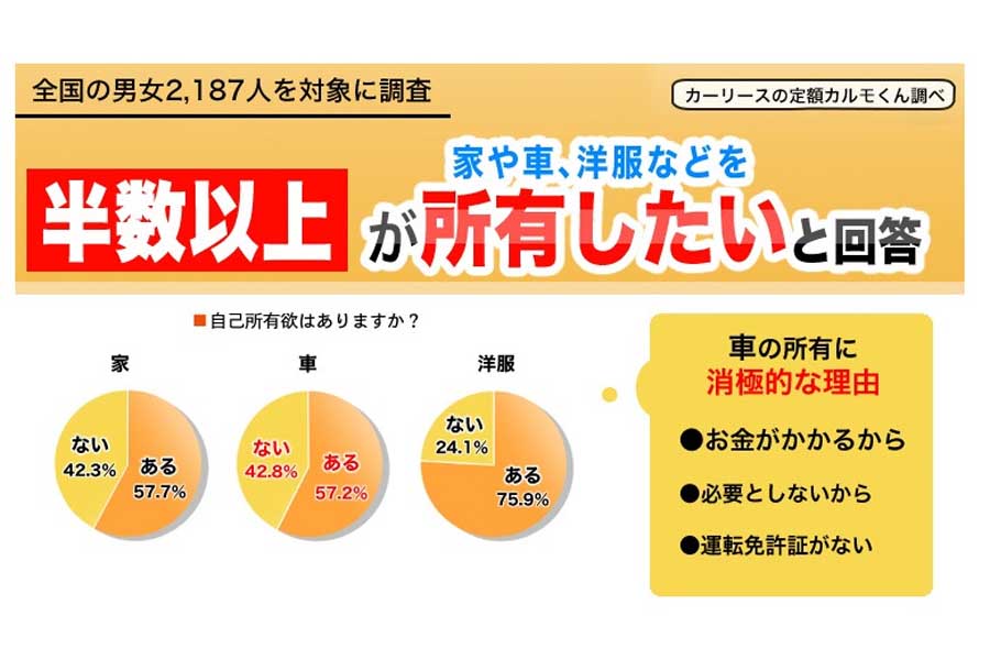 全国の男女2187人を対象に行った「自己所有欲に関する実態調査」（画像：ナイル）