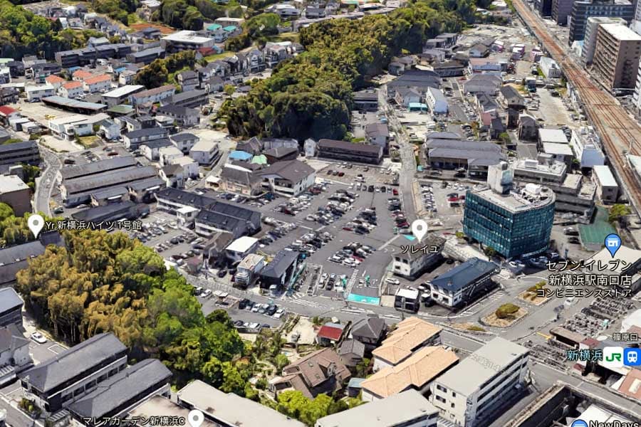 緑豊かな篠原口（画像：(C)Google）