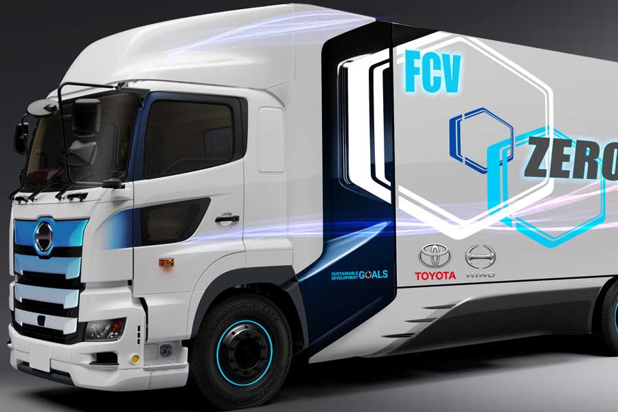 トヨタと日野が共同開発した燃料電池大型トラック(画像:日野自動車)