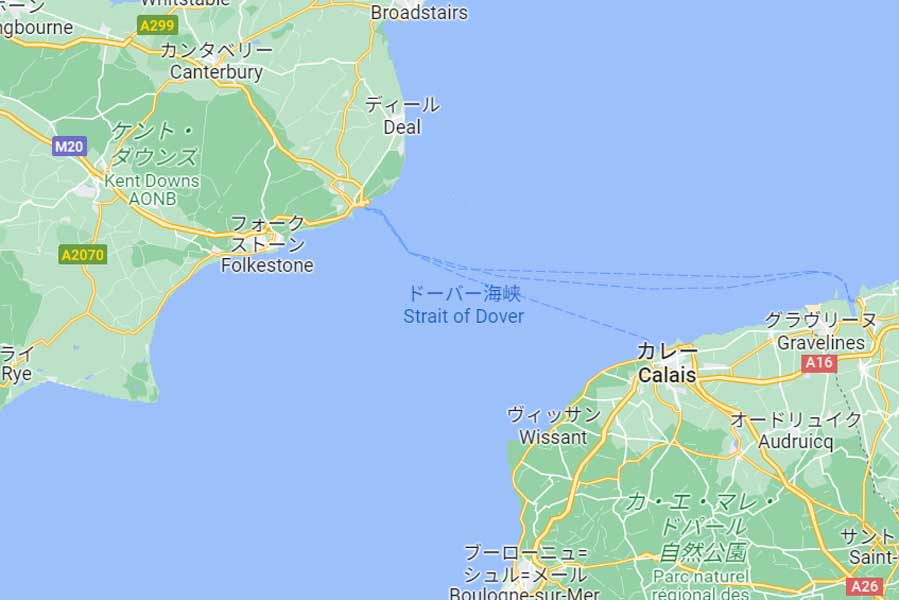 ドーバー海峡（画像：(C)Google）
