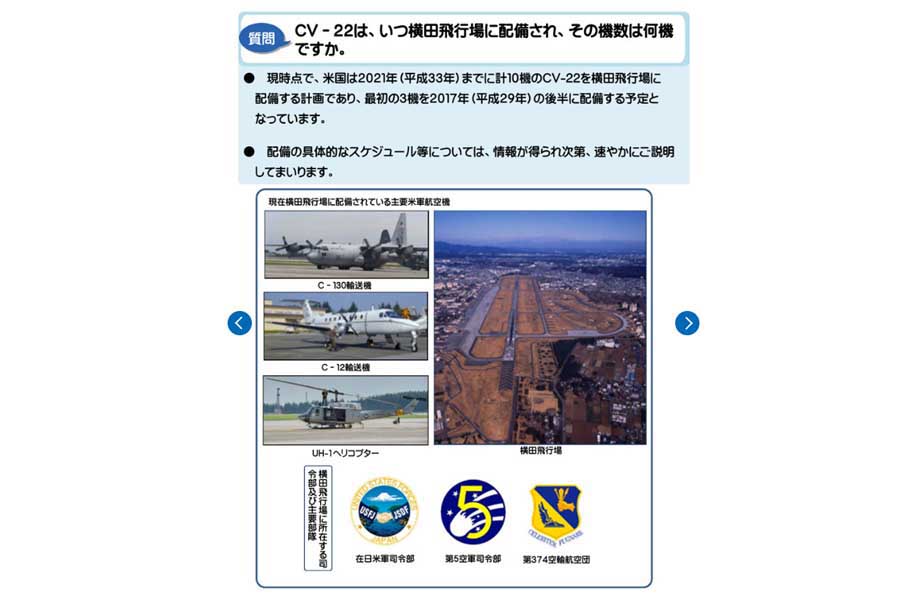 CV-22オスプレイについて（画像：防衛省）
