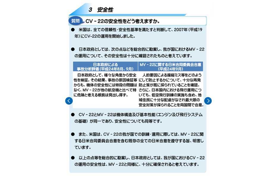CV-22オスプレイについて（画像：防衛省）