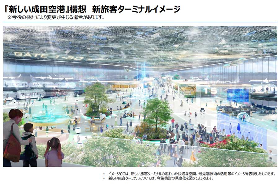 『新しい成田空港』構想 将来配置イメージ（画像：成田国際空港）