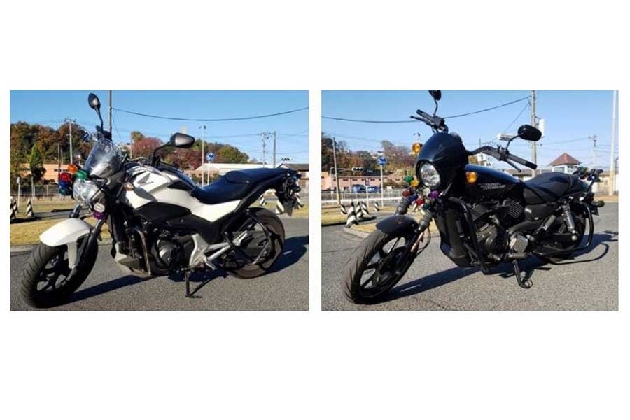 「ロイヤルドライビングスクール広島」の教習車（写真左：NC750、写真右：Harley）（画像：ロイヤルドライビングスクール広島）