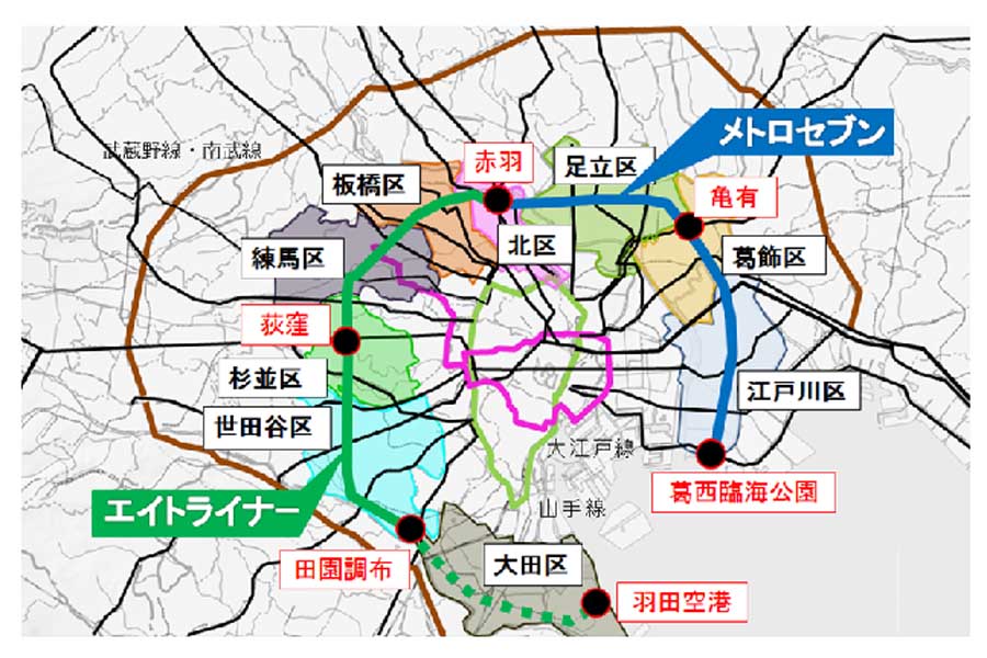 東京地下鉄環状線構想（画像：江戸川区）