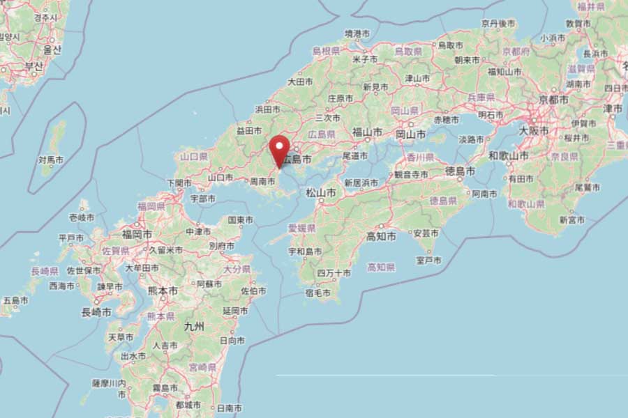 ビッグモーター創業の地である山口県岩国市（画像：OpenStreetMap）