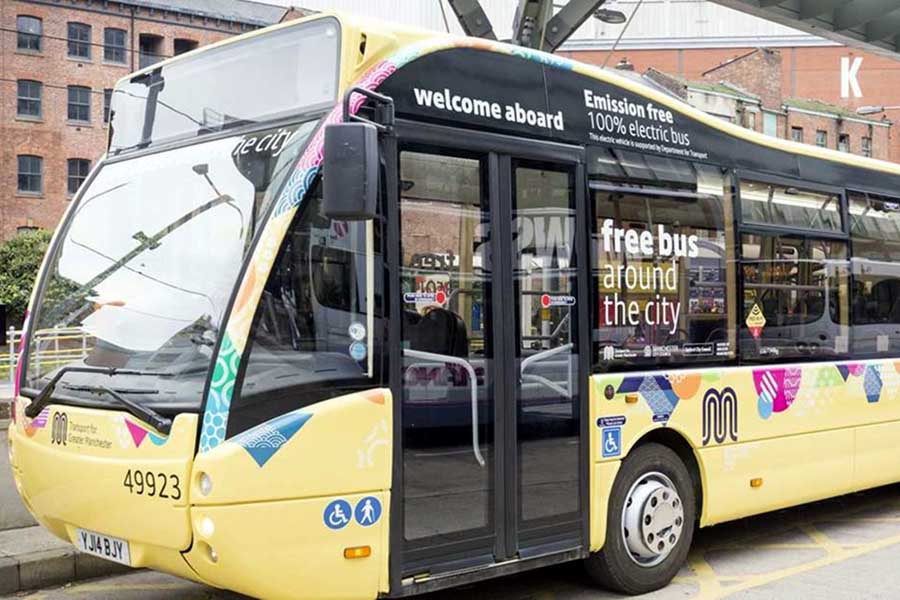 マンチェスター市内を循環する無料バス（画像：Visit Manchester）