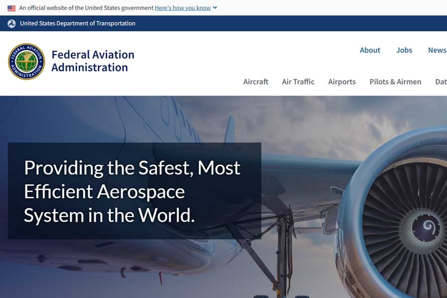 FAAのウェブサイト（画像：FAA）