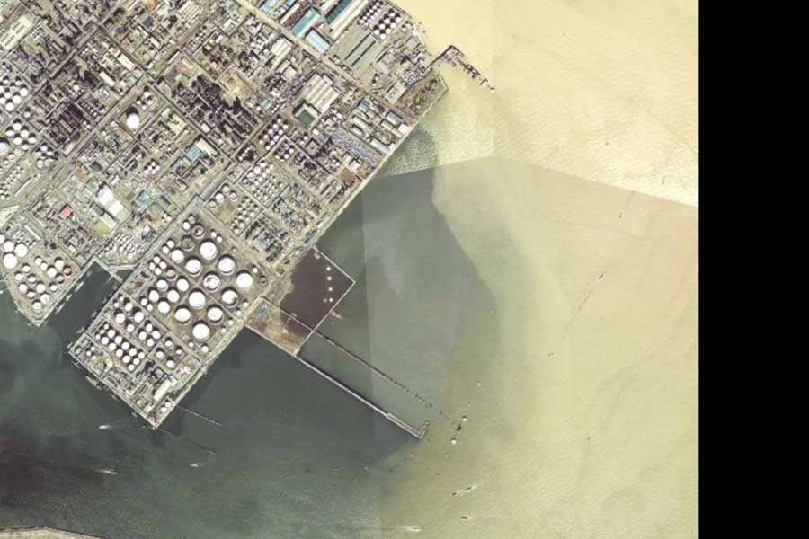 1980年頃の「浮島ジャンクション」周辺の航空写真（画像：国土地理院）