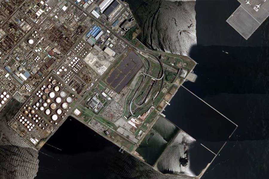 現在の「浮島ジャンクション」周辺の航空写真（画像：国土地理院）