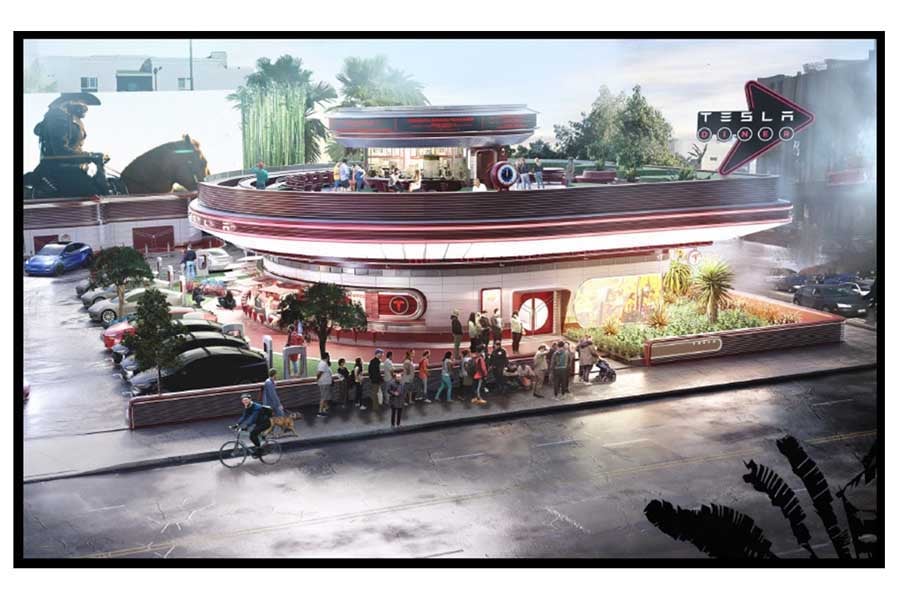 テスラダイナーのコンセプト。インベスターデイの資料より（画像：テスラ）