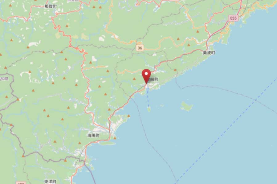 徳島県牟岐町にある牟岐駅（画像：OpenStreetMap）