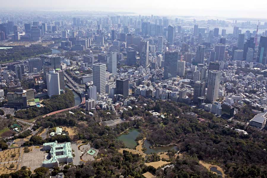 迎賓館上空より都心の風景・赤坂御所・青山周辺(画像:写真AC)