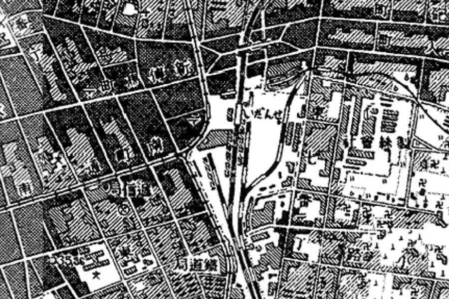 1920年頃の「仙台駅」周辺の地図（画像：国土地理院）