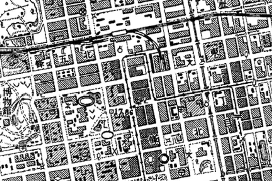 1920年頃の「札幌駅」周辺の地図（画像：国土地理院）