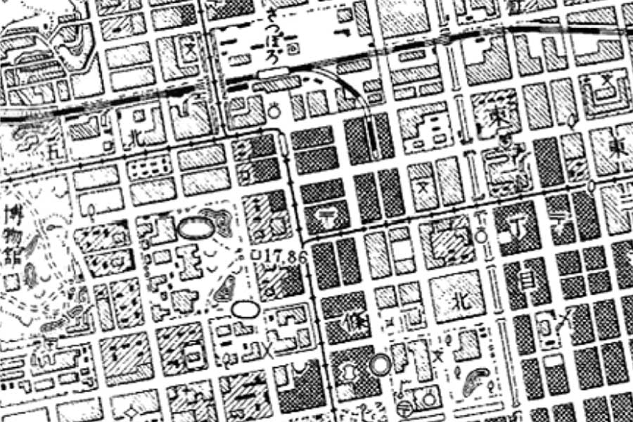 1930年頃の「札幌駅」周辺の地図（画像：国土地理院）