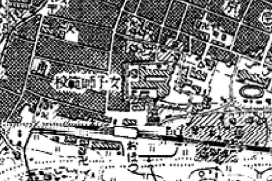 1920年頃の「大津駅」周辺の地図（画像：国土地理院）