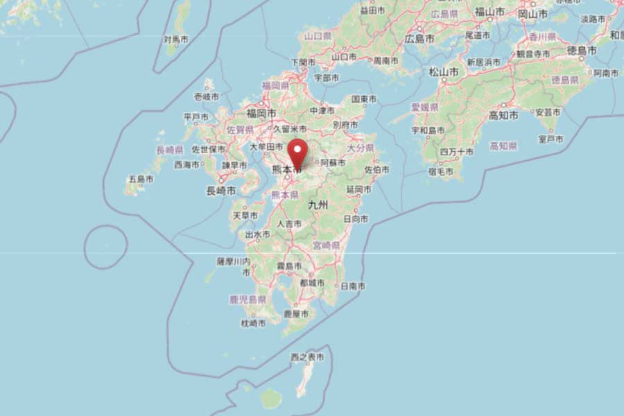 益城町の位置（画像：OpenStreetMap）