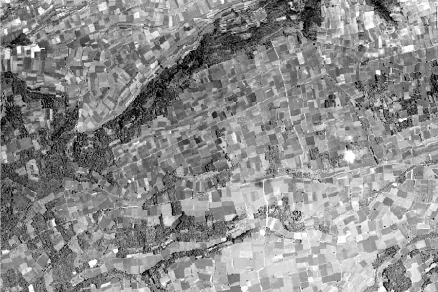 1963年頃の「熊本空港」周辺の航空写真（画像：国土地理院）