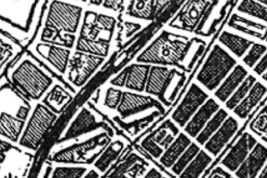 1950年頃の「東京高速道路」周辺の地図。有楽町駅付近（画像：国土地理院）