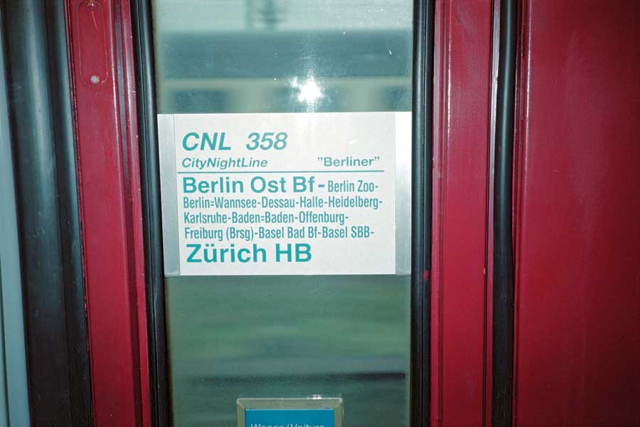 かつて運行された国際夜行列車シティナイトライン「ベルリナー」。現在この名前はプラハ～ベルリン～ハンブルク間の列車に使用されている（画像：橋爪智之）