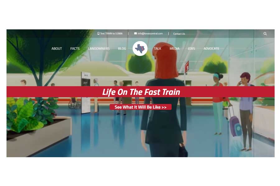 テキサス・セントラルのウェブサイト（画像：テキサス・セントラル）