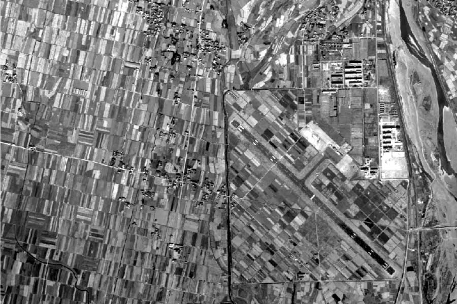 1963年頃の「高知空港」周辺の航空写真（画像：国土地理院）