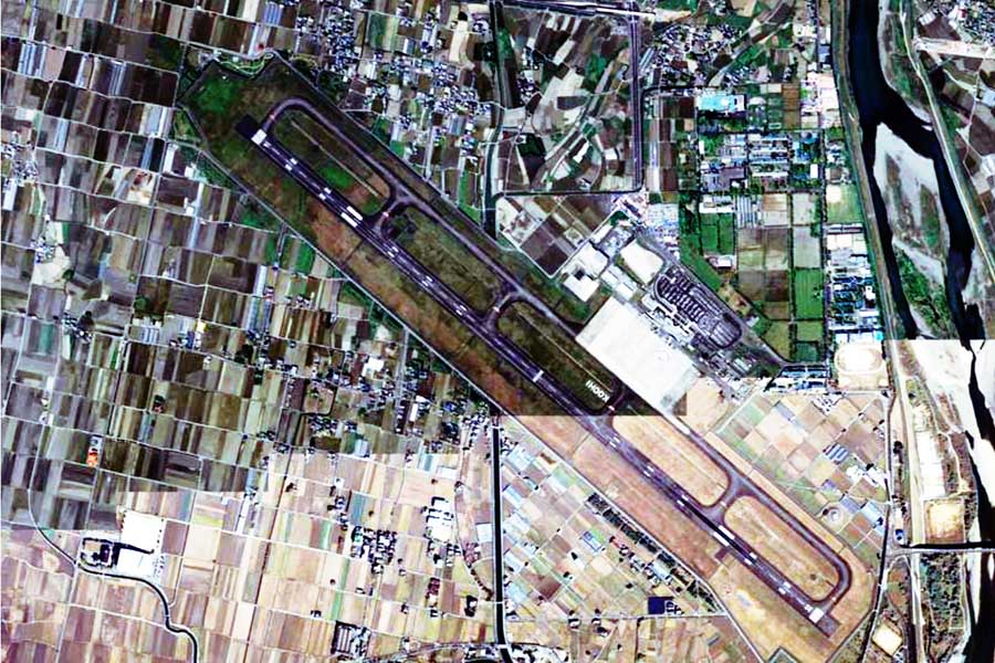 現在の「高知空港」周辺の航空写真（画像：国土地理院）