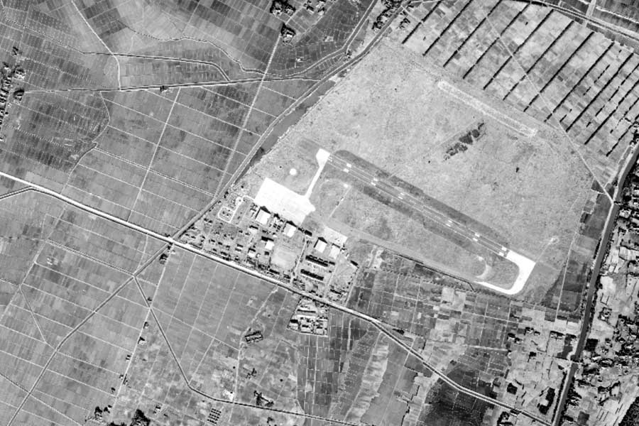 1963年頃の「仙台空港」周辺の航空写真（画像：国土地理院）