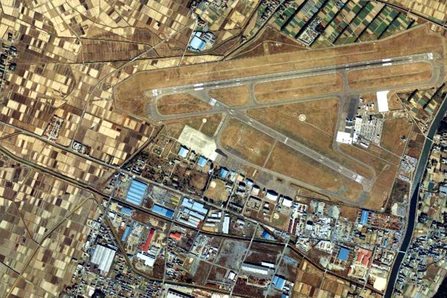 1985年頃の「仙台空港」周辺の航空写真（画像：国土地理院）