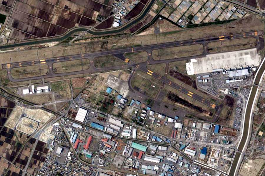 現在の「仙台空港」周辺の航空写真（画像：国土地理院）