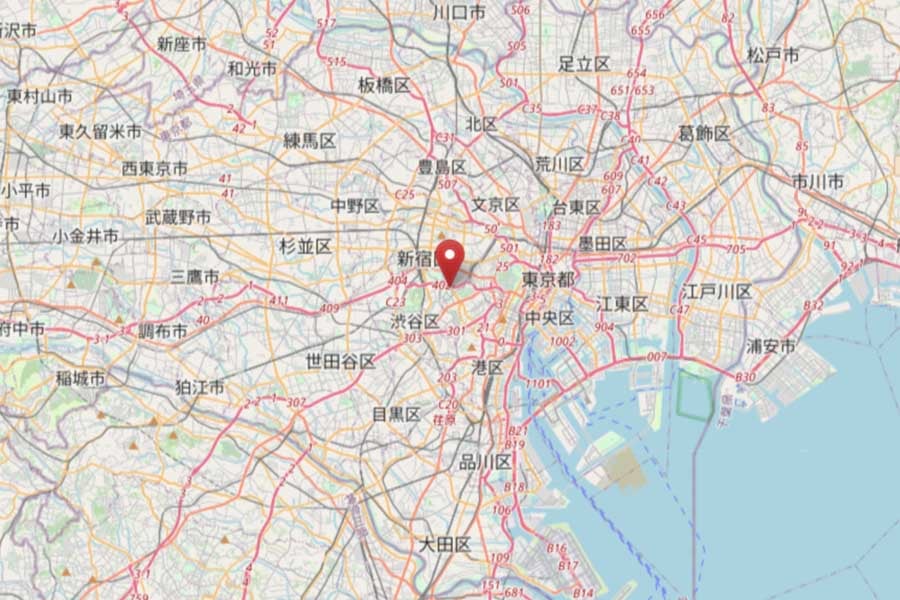 聖徳記念絵画館の位置（画像：OpenStreetMap）