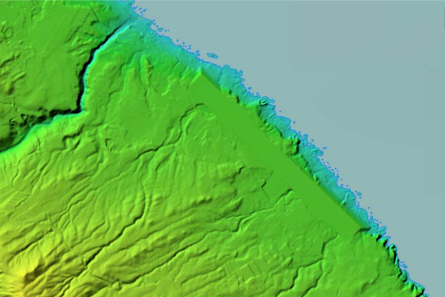 現在の「屋久島空港」周辺の地形（画像：国土地理院）