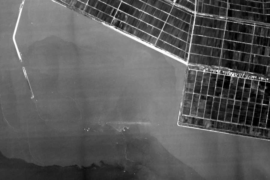 1963年頃の「佐賀空港」周辺の航空写真（画像：国土地理院）