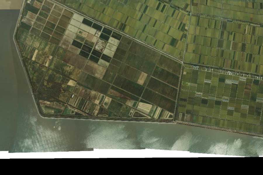 1980年頃の「佐賀空港」周辺の航空写真（画像：国土地理院）